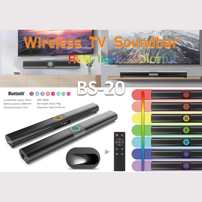 AyeBeau Bluetooth 5.3 Soundbar | Bass, FM Radio & TV