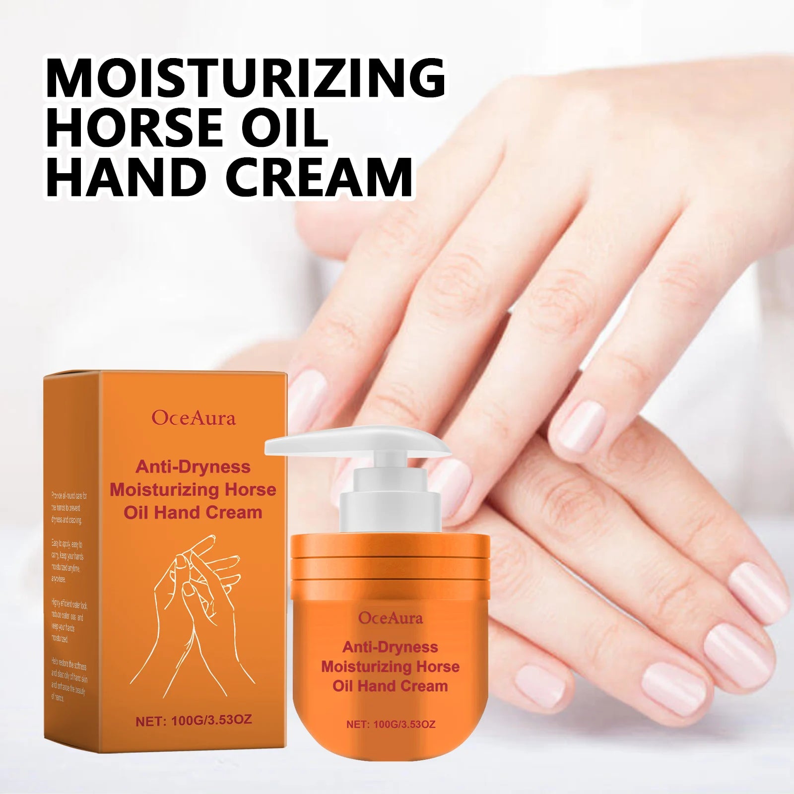 Moisturizing Horse Oil Hand Cream Anti Chapping Hydrating Soften Anti Cracked Soothing Dry Rough Nourishing Brighten Hand Care Oasis Select
