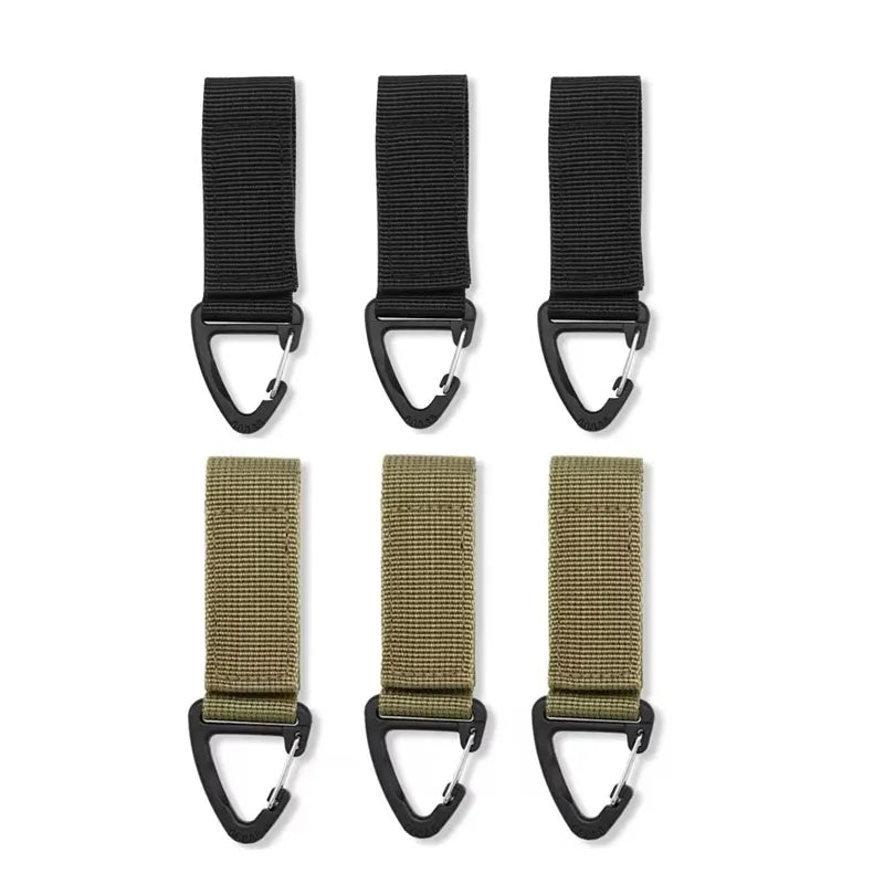 3/6/9PCS Nylon Hang Buckle Strap Outdoor Carabiners Tactical Buckle Belt Clips Keychain Camping Hanging Hooks Camping Tool Oasis Select 6pcs mix 1