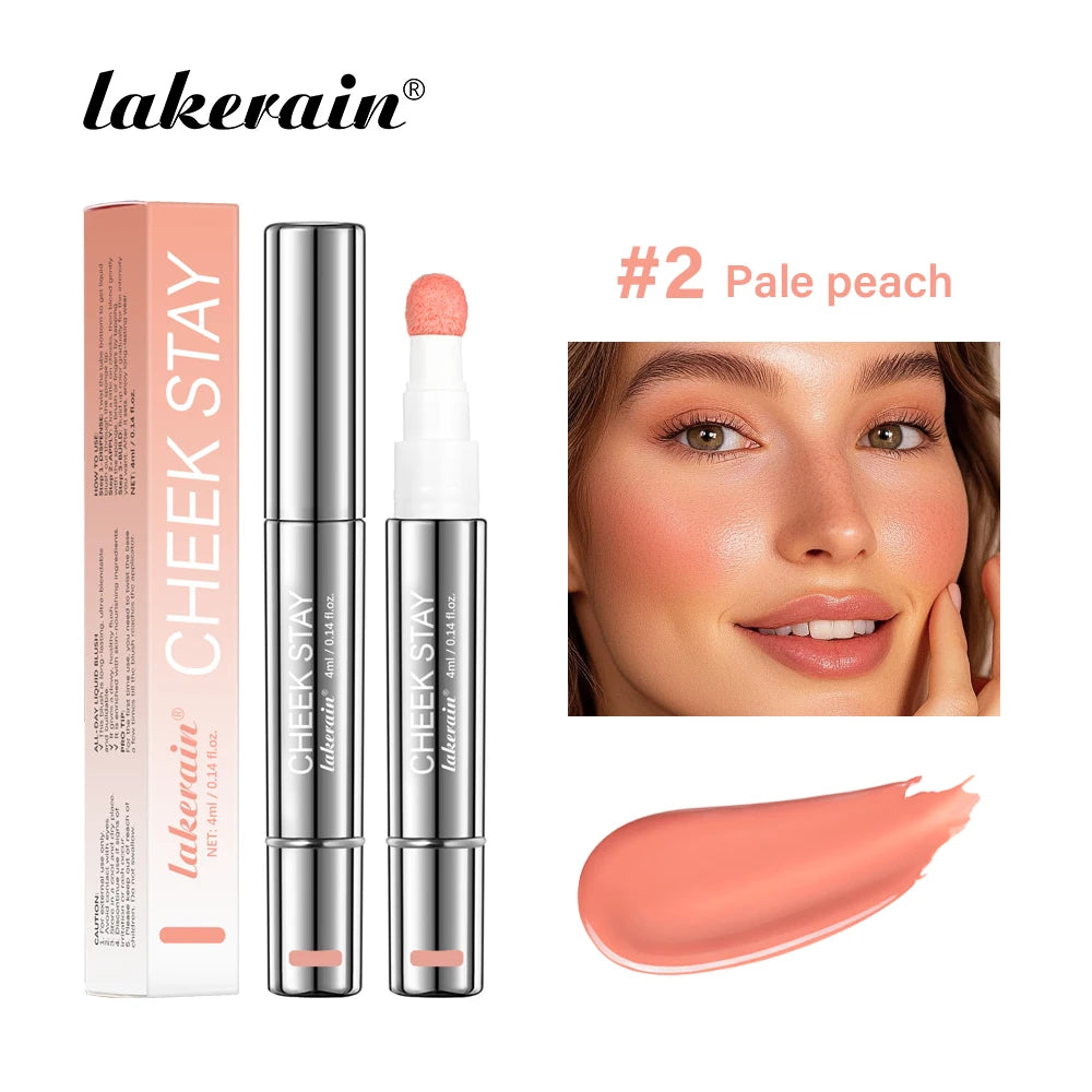6 Colors Liquid Sponge Cheek Blusher Face Highlighter Long Lasting Natural Skin Tint Face Blush Sponge Wand For Cheek Makeup Oasis Select 02 pale peach