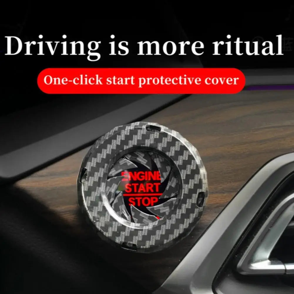 Universal Car Start Stop Button Cover Ring – ABS Black Trim