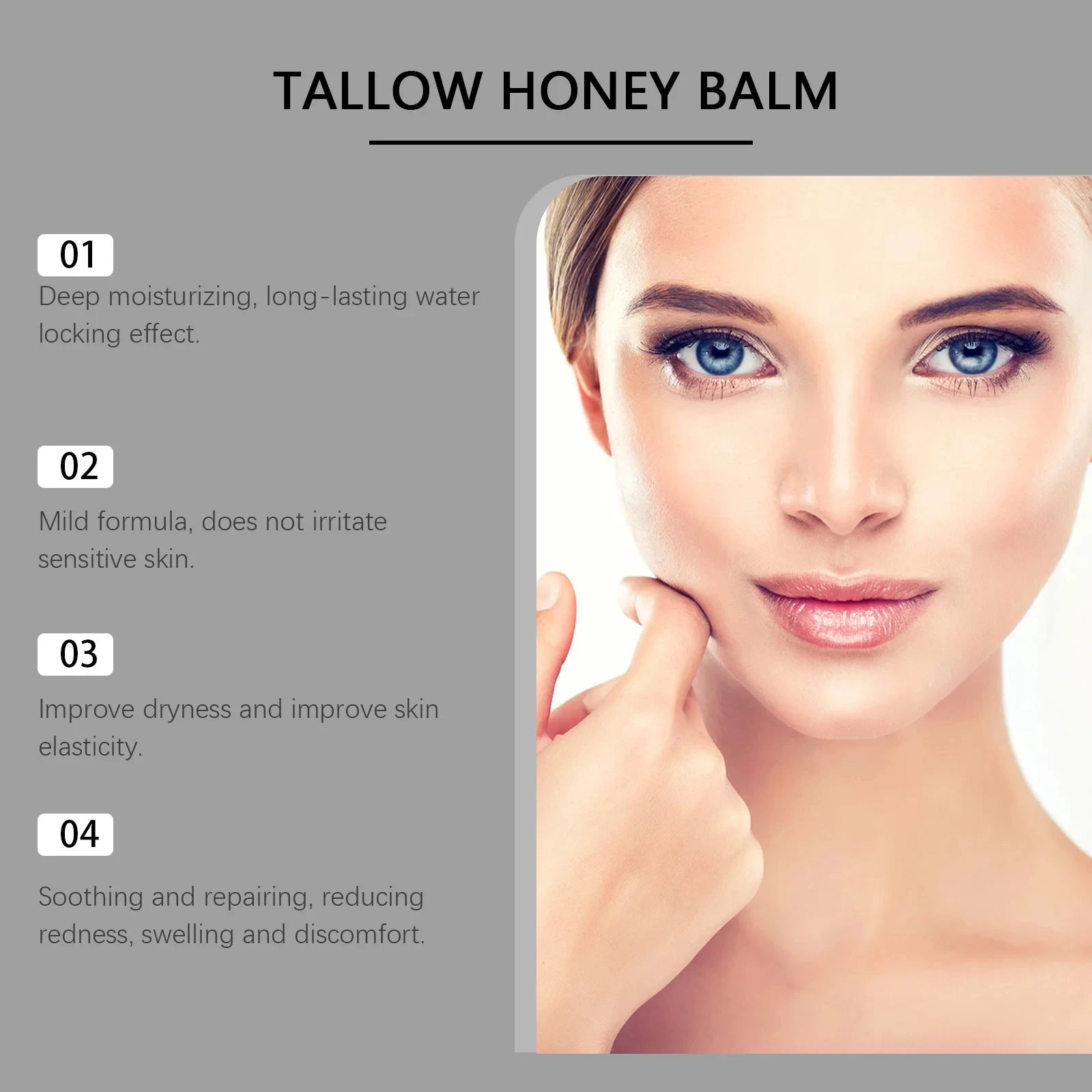 Tallow Honey Balm Firming Nourishing & Hydrating Skin Care Smoothing Soothe Skin Improves Elasticity Tallow Honey Moisturizer Oasis Select