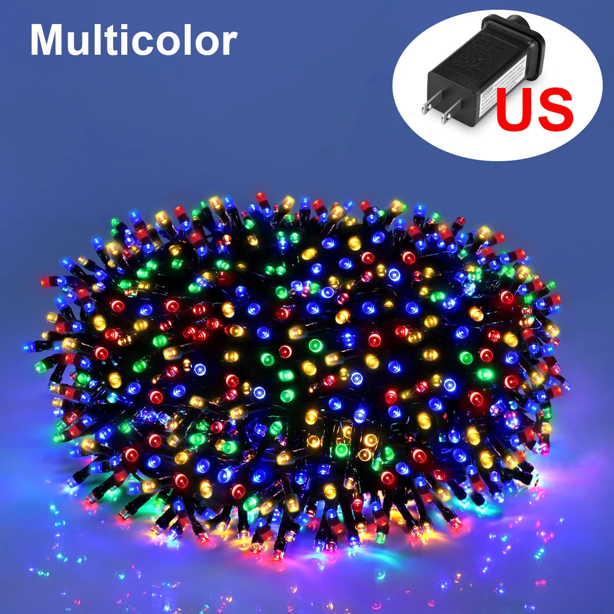 24V LED Christmas Lights 10M-100M Fairy Garland String Waterproof Outdoor Garden Home New Year Party Decor Holiday Lighting Oasis Select RGB 110V USA Plug 100M 1000LEDs