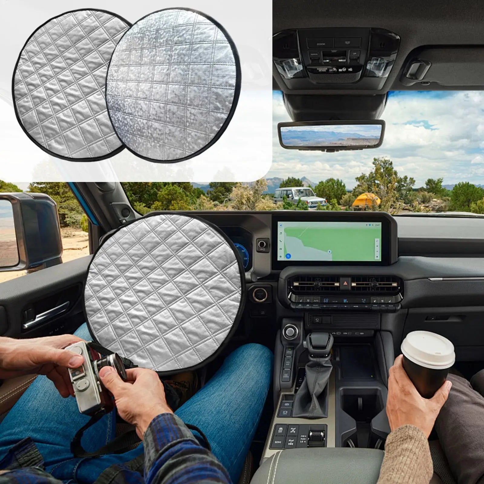 Car Steering Wheel Cover Heatproof Isolation Sun Protection Shade High-Temperature Resistant Car Steering Wheel Sun Block Oasis Select