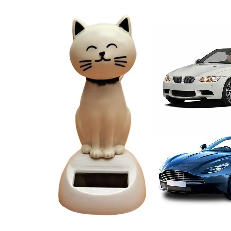 Solar Shaking Cat Car Decoration Cartoon Cat Toy Dashboard Decorations Solar Shaking Head Doll Black Cat Small Gadget Decor Oasis Select