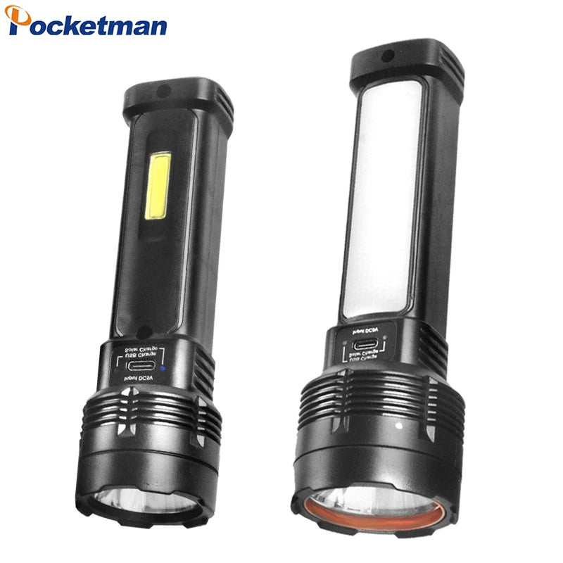 LED Solar Charging Flashlight White/Red/Blue Light USB Rechargeable Super Bright Flashlights Outdoor Emergency Torch 1 Pack Oasis Select