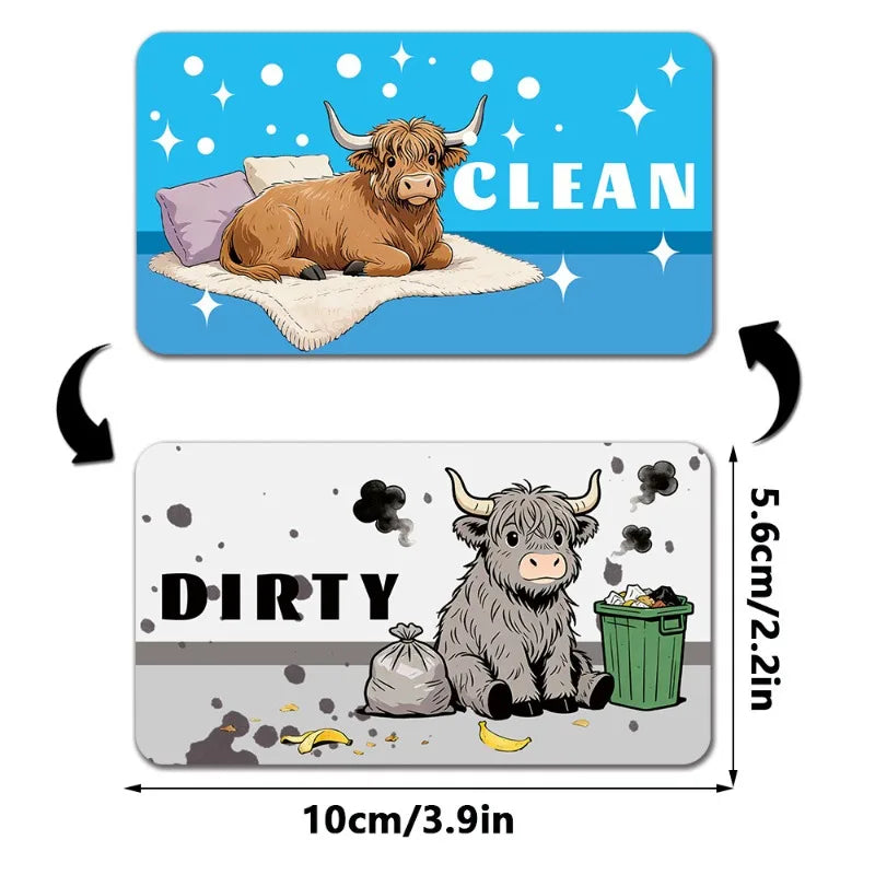 Kitchen Dishwasher Status Magnet Reversible Clean Dirty Sign Strong Magnetic Indicator Sticker for Household Use Oasis Select