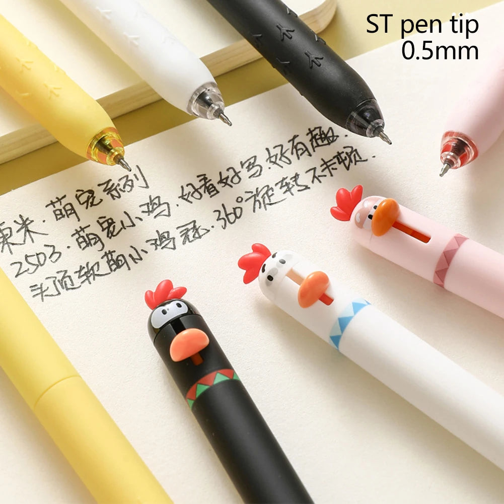 4-Pack Cute Chicken Novelty Gel Pens – 0.5mm Black Ink