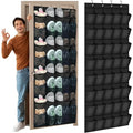 40-Pocket Over The Door Shoe Organizer, Large Mesh Hanging Rack with Nonslip Design, Gray Space-Saving Storage for Closet Dorm Oasis Select Black-40 grids