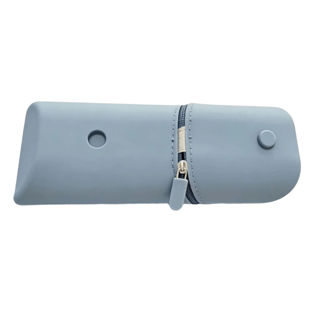 Large- Capacity Silicone Pencil Case Soft Macaron Portable Expandable Stationery Storage Bag Solid Color Multifunctional Oasis Select Blue
