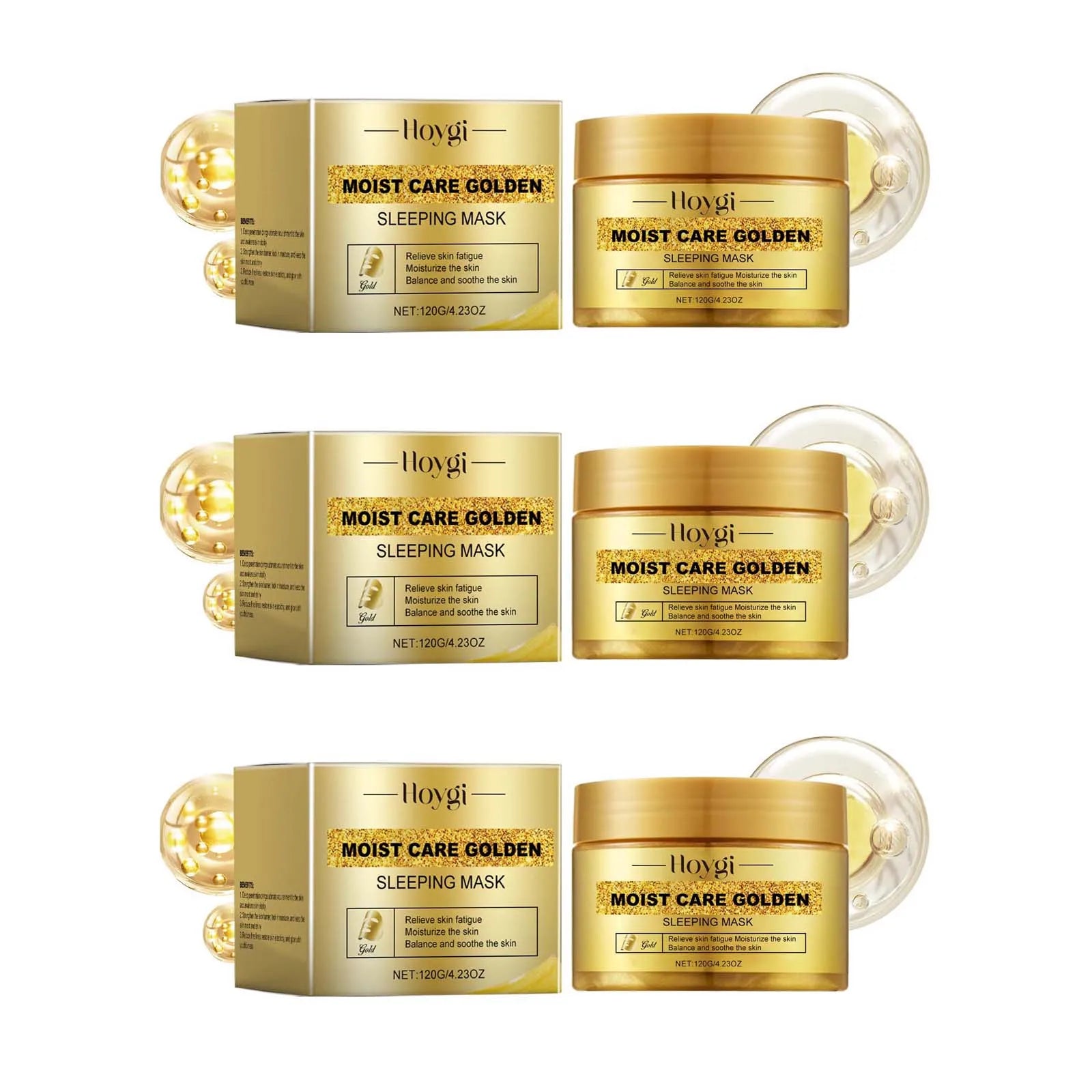 Gold Sleeping Mask – Niacinamide Pore Tightening & Brightening Sleeping Face Mask Oasis Select 3Pcs