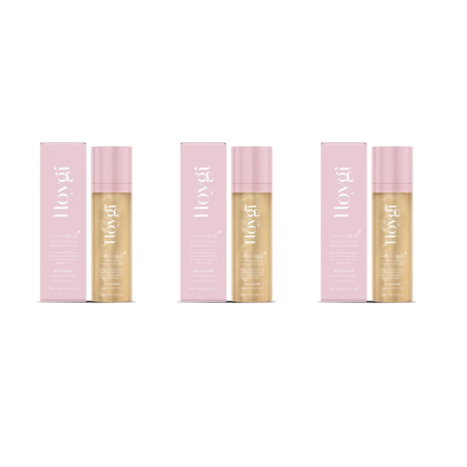 Hoygi SPF 50+ Setting Spray – Matte, Oil Control & Waterproof Makeup Setting Spray Oasis Select 3 x 75ml Boxed