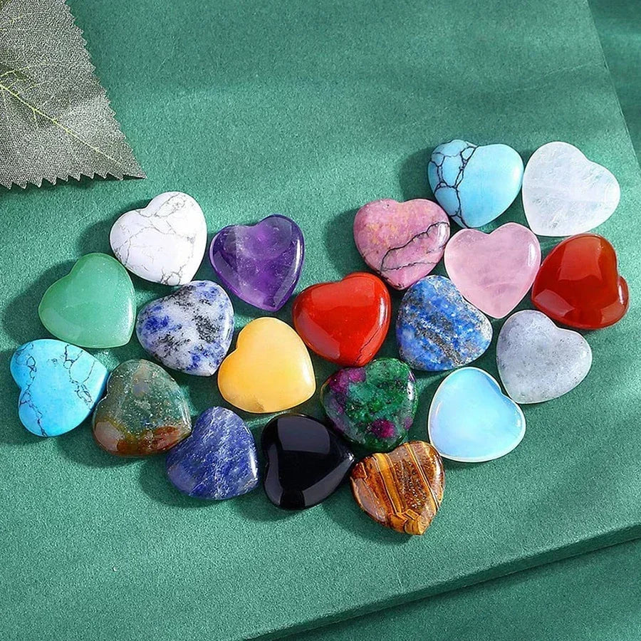 10/20/30PCS Heart Shape LOVE 20MM Natural Crystal Amethyst Agate Irregular Mineral Healing Stone Gravel Specimen Home Decoration Oasis Select