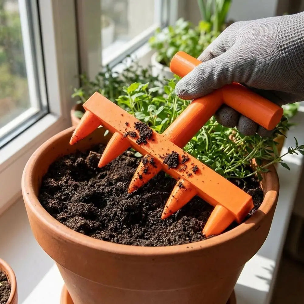 5-Prong Manual Soil Hole Drill Tool | Ergonomic Garden Planter Garden Planting Tool Oasis Select
