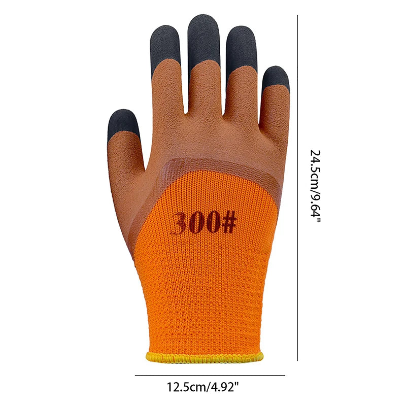 Winter Thickened And Velveted Tire Rubber Wear-resistant Anti-slip Construction Site Labor Protection Gloves Construction Gloves Oasis Select