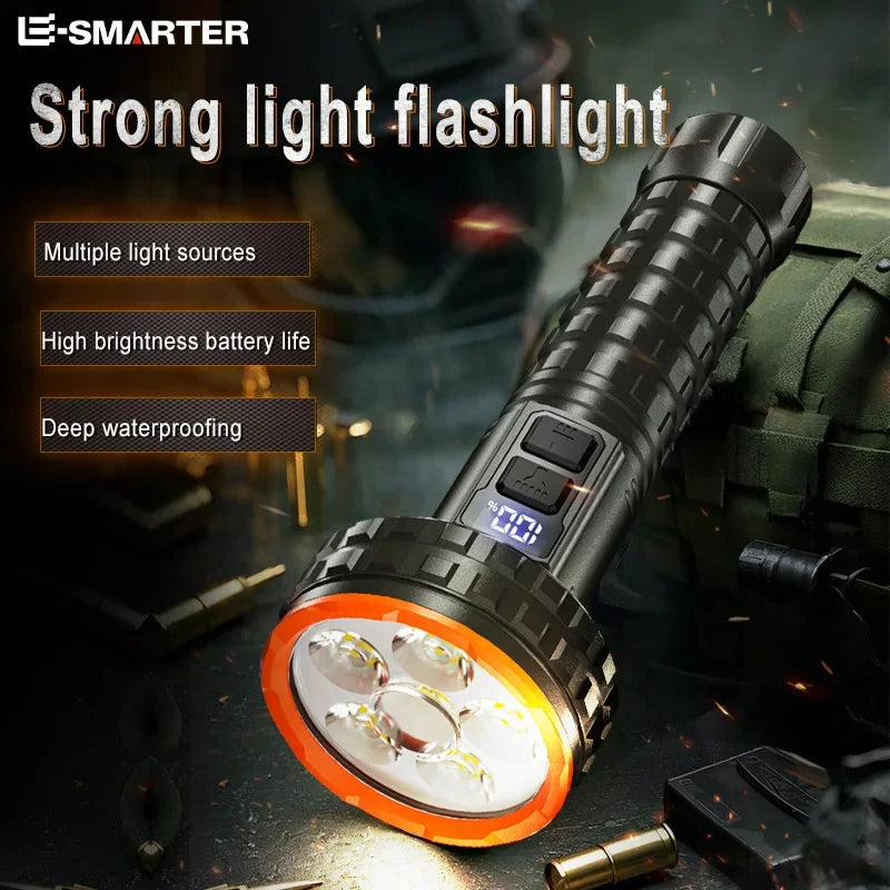 Outdoor Super Bright Portable Lighting Highlight Powerful LED Flashlight USB Rechargeable Flashlight LED Camping Light travel Oasis Select