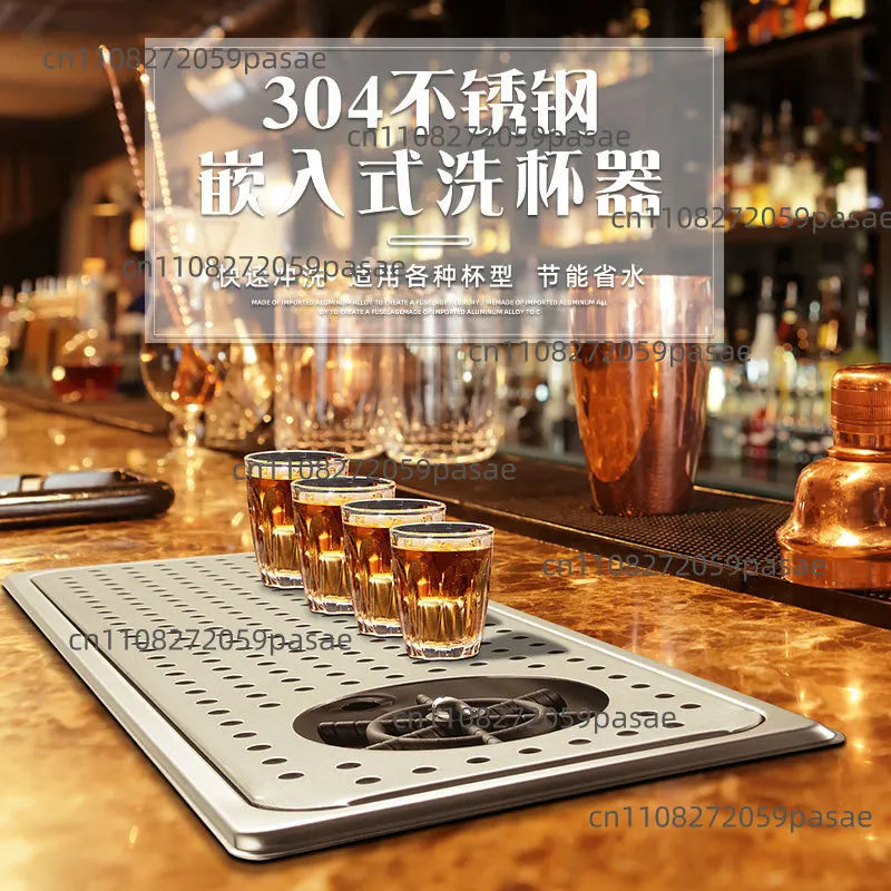 Embedded Cup Washer Sink, Commercial Coffee Shop Bar Counter, Stainless Steel Coffee Cup High-pressure Washer Oasis Select