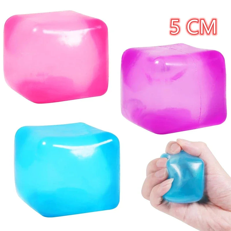 High Density Gel Ice Cube Square Decompression Vent Toy Squishy Stress Ball Squeeze Toys Stress Relief Sensory Toy squeeze toys Oasis Select