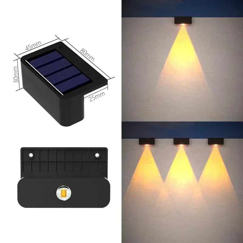 1-5PCS Solar Wall Wash Lights Outdoor IP65 Waterproof LED Warm White Landscape Lighting for Garden Yard Patio Ambient Decor Oasis Select Warm-1LED-1PC