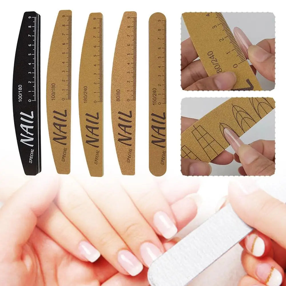 Double-Sided Nail Files 100/150/180/240 Grit with Scale Guide Nail File Oasis Select