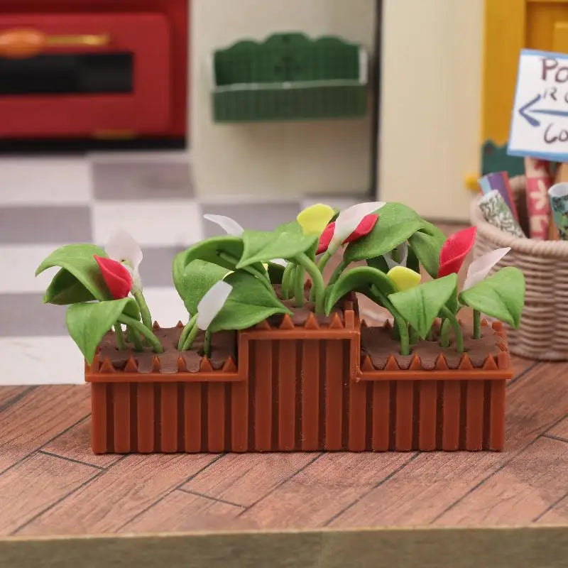 1/12 Miniature Calla Lily Potted Plant | Dollhouse Decor