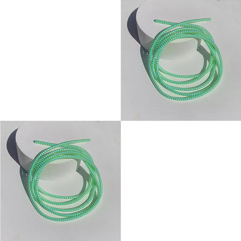 2/1Pcs New 1.6M Mermaid Telephone Data Protection Rope Color Advanced Environmental Protection Material Wrapped Cable Oasis Select Green 2pcs