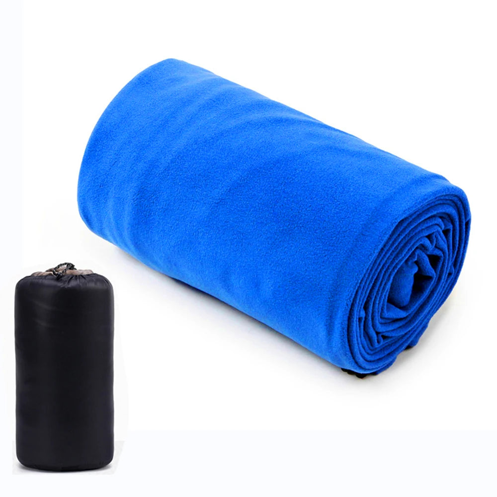 Soft Fleece Sleeping Bag Liner Camping Blanket Ultra-light Outdoor Travel Sheets Tent Bed Warm Sleeping Bag Oasis Select Blue