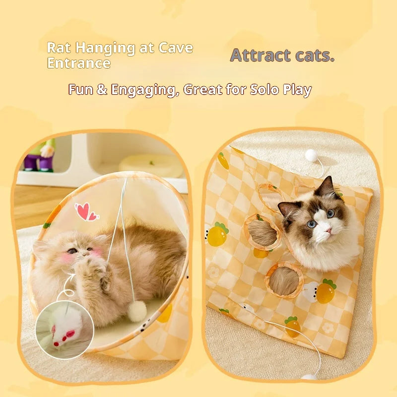 New Foldable Ring Paper Cat Tunnel Toy Cat Drill Pocket Rolling Earth Dragon Channel Toy Oasis Select