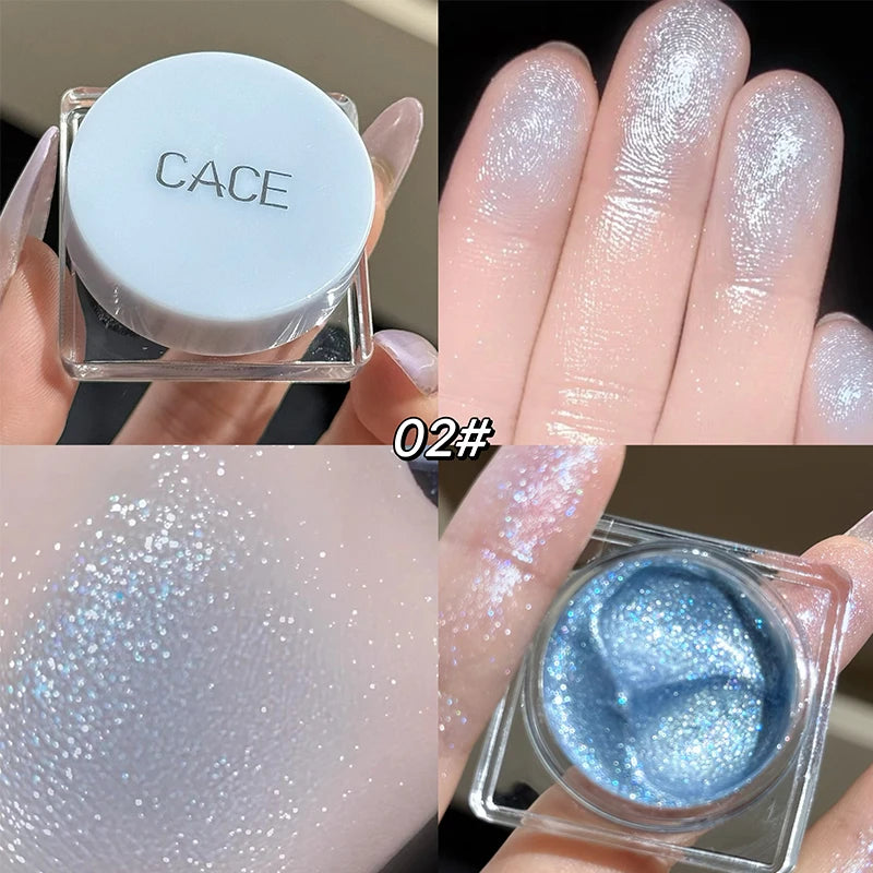 CACE Diamond Glitter Highlighter Cream – Pearl Silver Shimmer