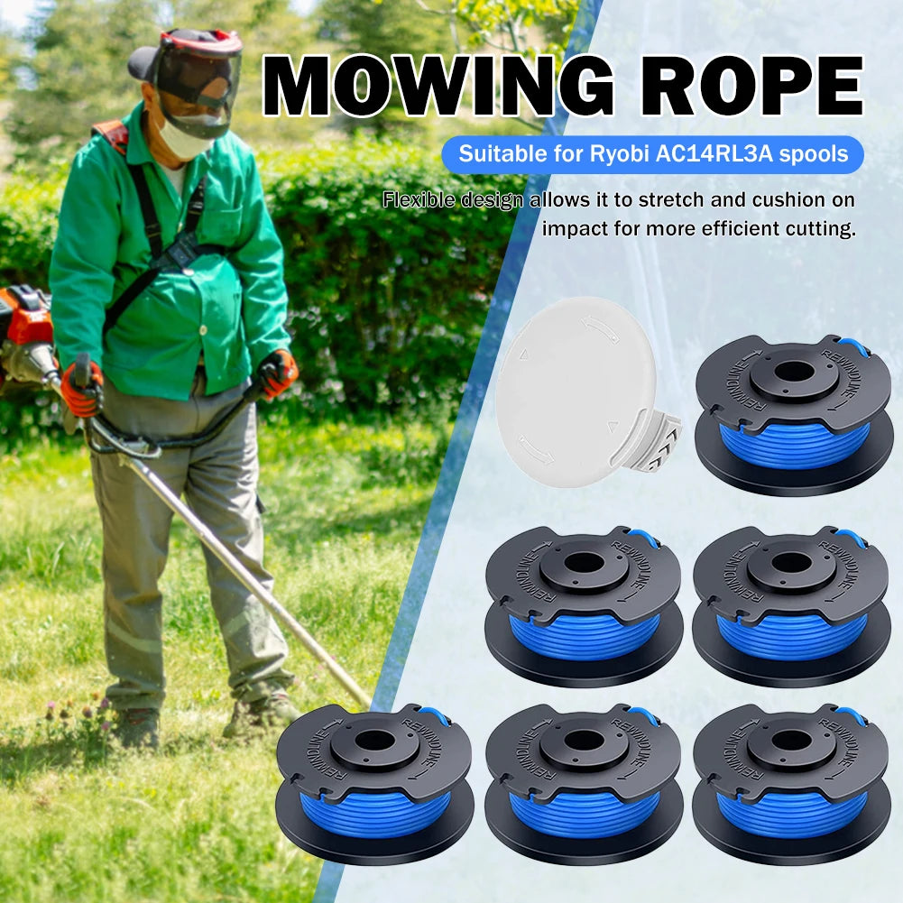 10-1rolls String Trimmer Spool Kits For Ryobi One AC14RL3A/AC14HCA 11FT Cordless Weed Eater Spool Line Lawn Trimmer Accessories Oasis Select