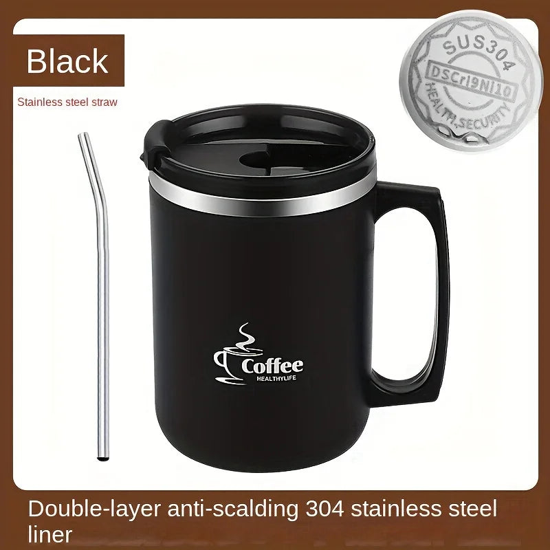 Premium 304 Stainless Steel Tumbler with Straw, Leak-Proof&Portable, for Coffee Water Juice,Home School Office Use,Hot Sale 2026 Oasis Select black