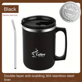 Premium 304 Stainless Steel Tumbler with Straw, Leak-Proof&Portable, for Coffee Water Juice,Home School Office Use,Hot Sale 2026 Oasis Select black
