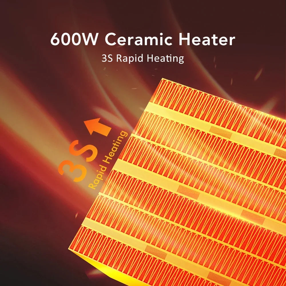 AFDEAL Wall Plug-In Space Heater – Remote, LED Display, 600W