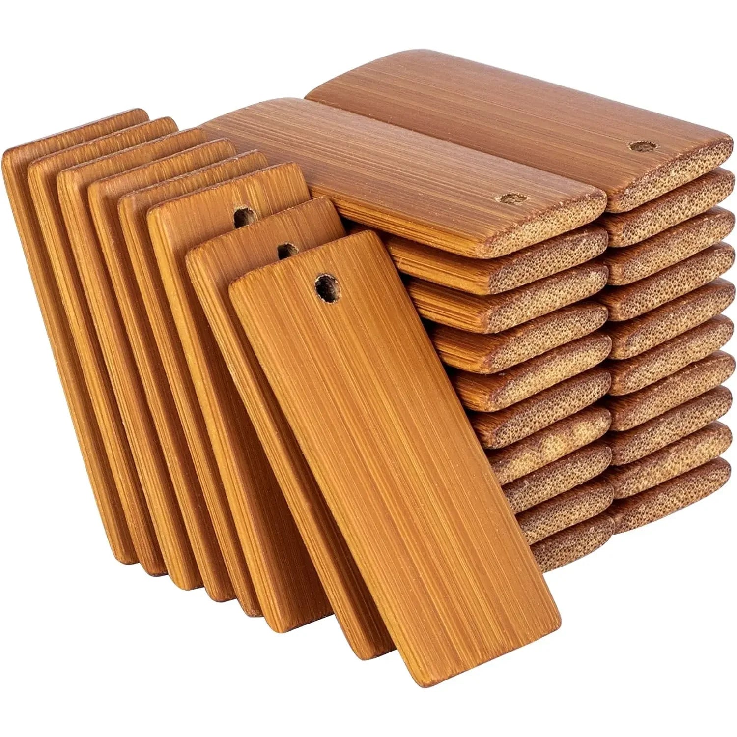 50Pcs Natural Wood Blanks 45x20mm Bamboo Tags For Keychain Rings Engraving Blanks Unfinished Tags Key Ring Tag Oasis Select 50pcs