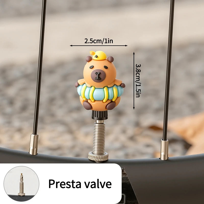 Tire Valve Cap Cartoon Universal Wheel Dust Cover Cute Air Stem Caps For MTB Mountain Bike Motorbike Accessories 1 Pcs Oasis Select U Presta valve1PC