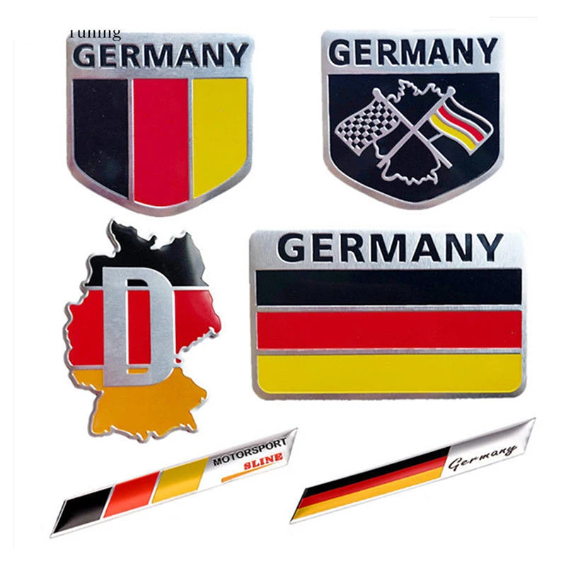 3D Aluminium Auto Car Emblem Germany German Flag Logo Grille Badge Decal Sticker Oasis Select