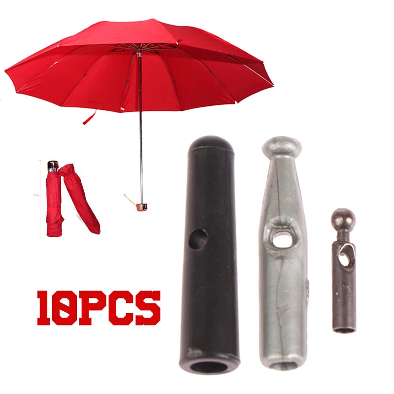 Hot Sale 10pcs Folding Umbrella Bones Cover Plastic Metal Parts Components Metal Umbrella Tail Beads Oasis Select