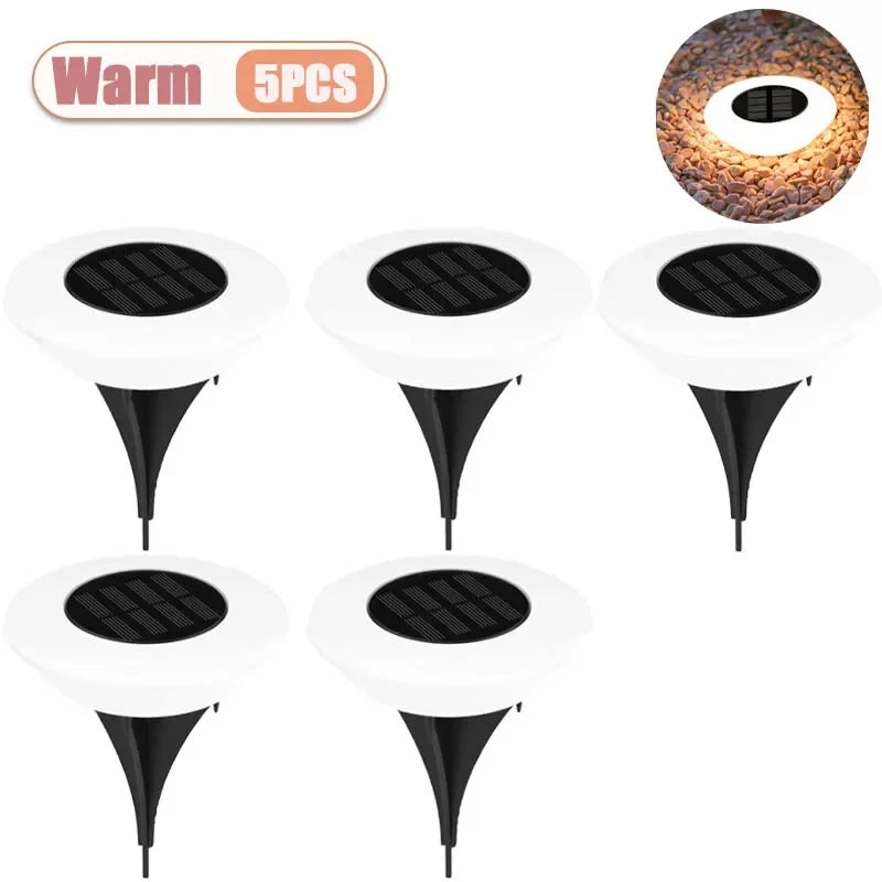1-10PCS Solar Powered Lawn Lights Outdoor Waterproof Garden Lights LED Floor Lights Landscape Lighting Buried for Yard Decor Oasis Select Warm-5PCS