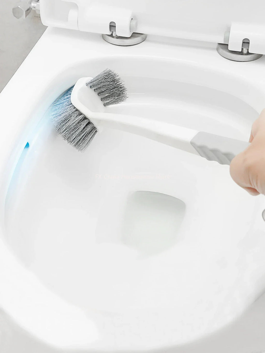 Long Handle Toilet Brush with Suction Cup, Double-Sided Elbow Design, No Dead Corners, Wall Mounted, for Squatting Sink Oasis Select