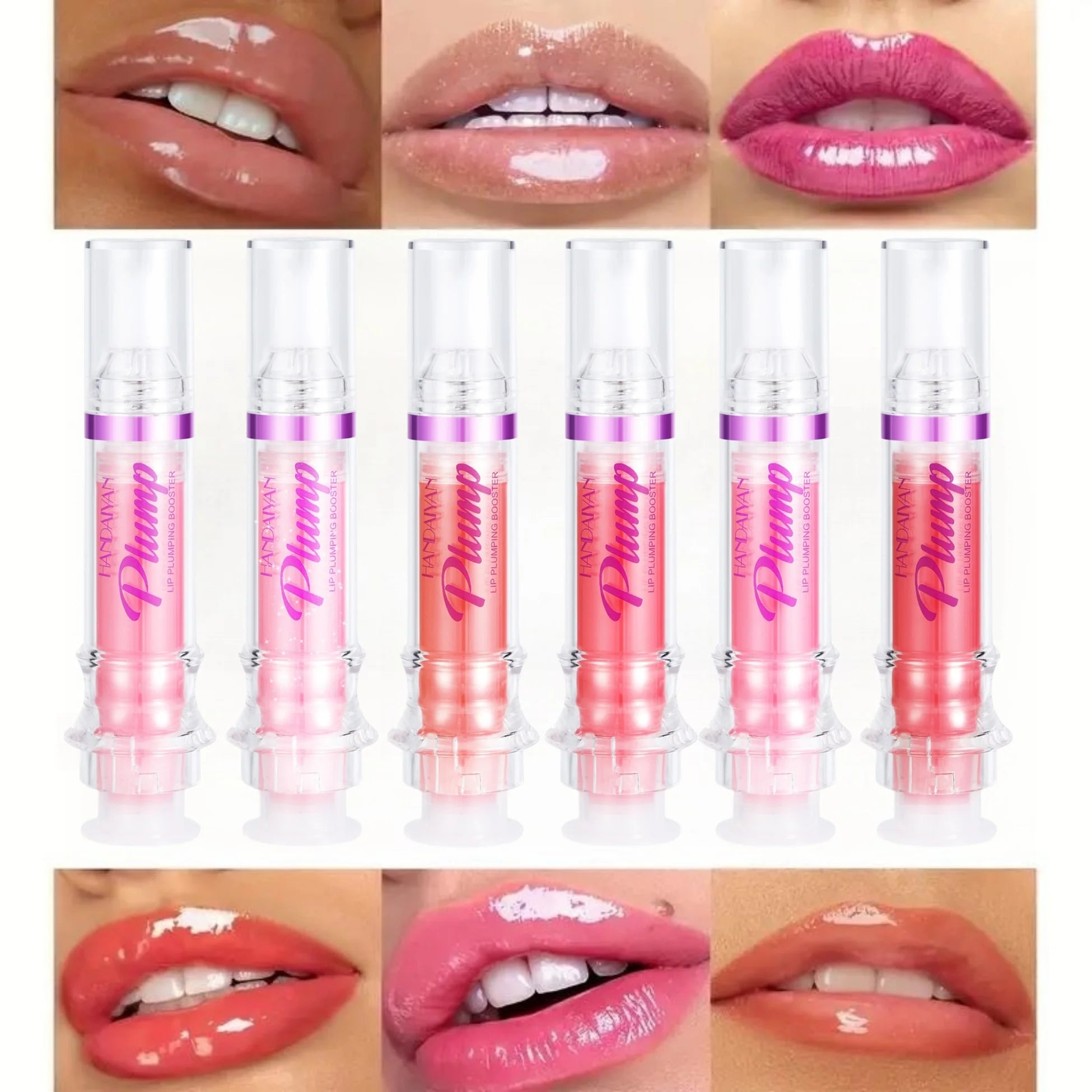 HANDAIYAN 6-Piece Mirror Lip Gloss Set – Glossy & Moisturizing