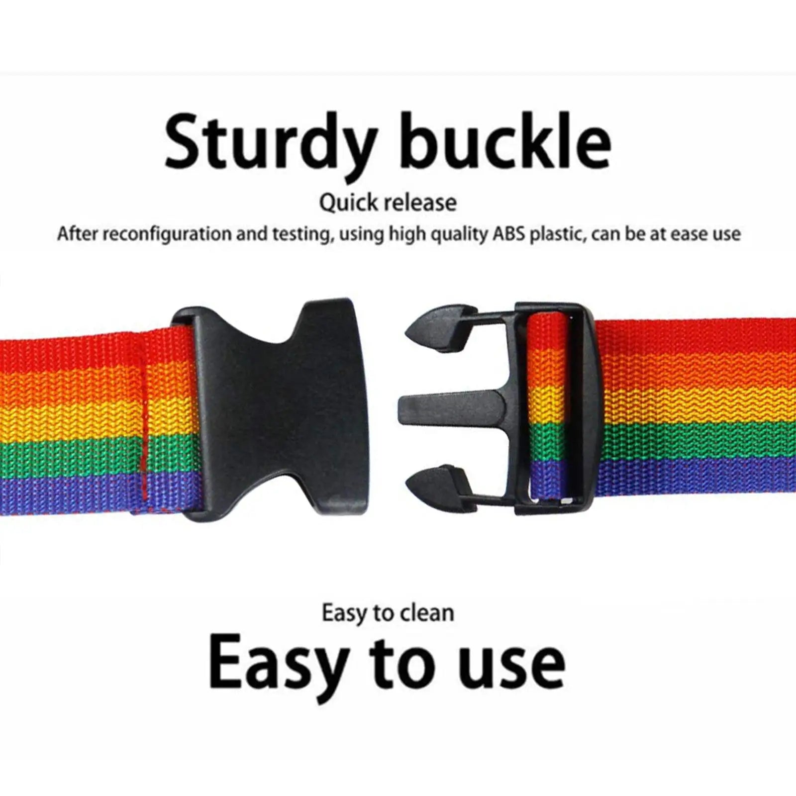 Rainbow Adjustable Luggage Strap – Secure Travel Suitcase Belt