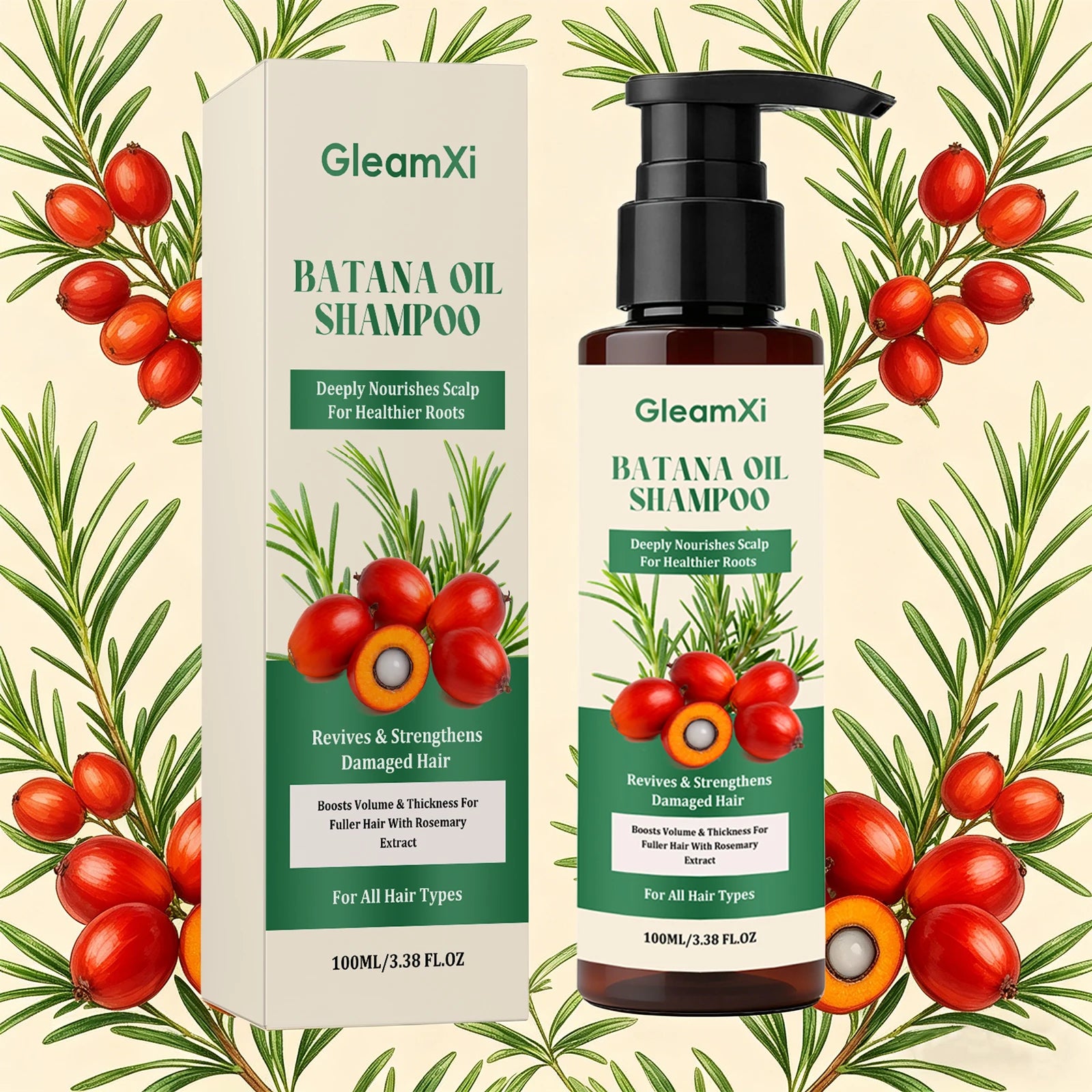 Batana Oil Shampoo with Rosemary Anti-Breakage Repair Split Ends Damaged Hair Oil Control Volumizing Shampoo for Dry Hair Oasis Select