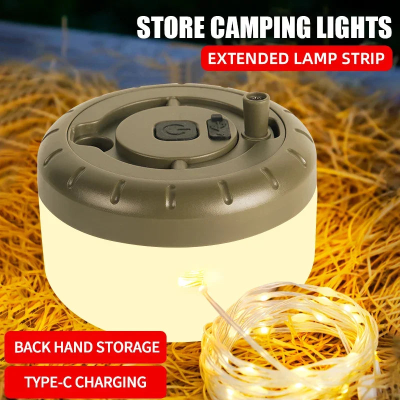 LED Light String Portable Camping Lights 1800mAh Rechargeable 8m Outdoor Atmosphere Tent Wedding Christmas Decor Strip Star Lamp Oasis Select