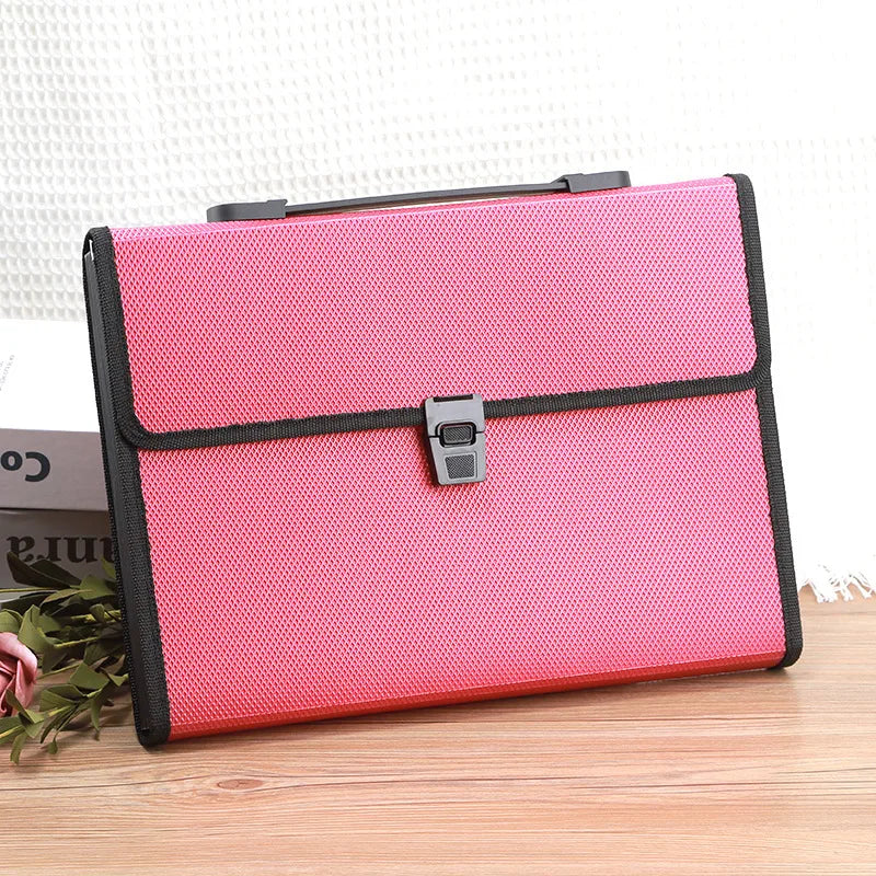 A4 Organ Bag Portable Accordion File Organizer Multi-Layer Folder Environmentally Friendly Portable Document Bag For Office Desk Oasis Select Red