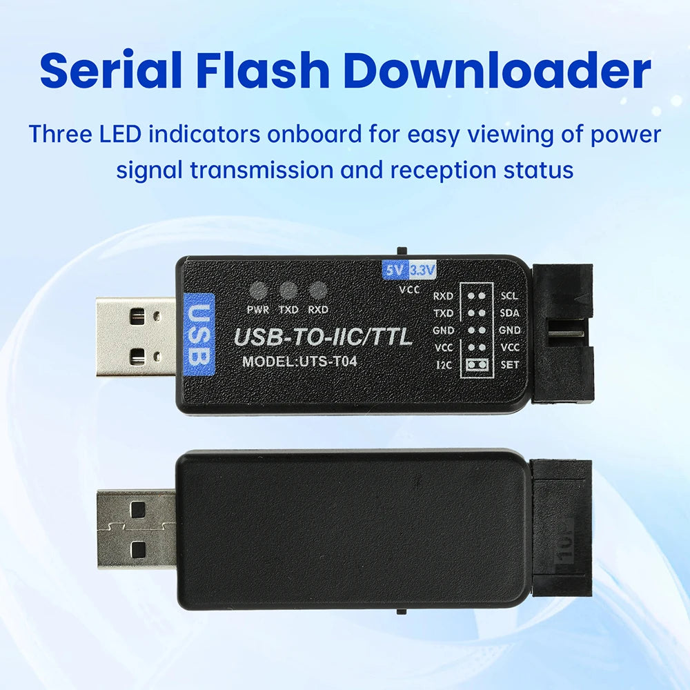 USB to IC2 IIC/TTL Serial Port Uart 2-In-1 Communication Module Ch341T Serial Port Flashing Downloader Oasis Select