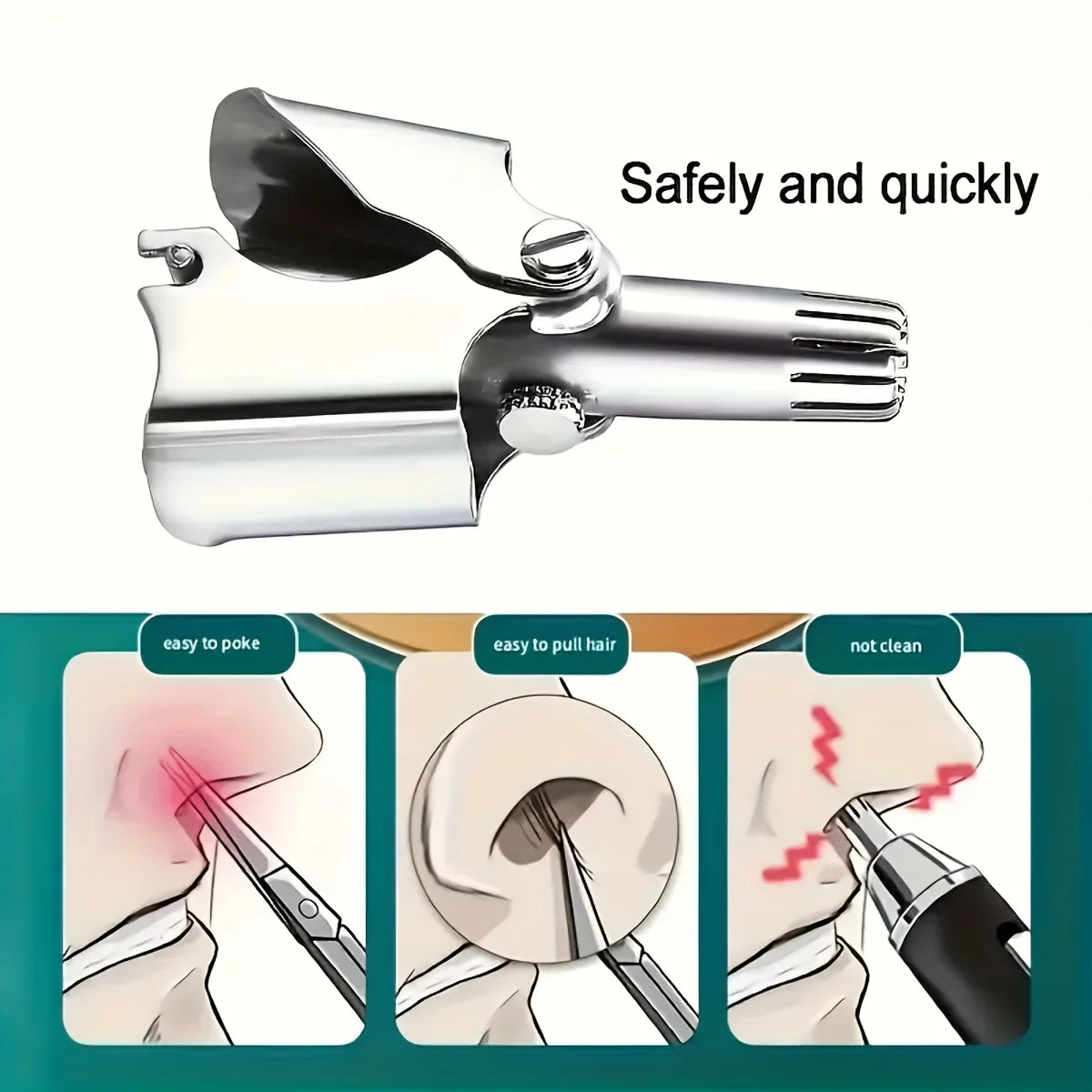 Washable Portable Ear Hair Trimmer Cleaning Without Rusting Painless Nose Hair Trimming Men'S Portable Electric Shaver Low Noise Oasis Select