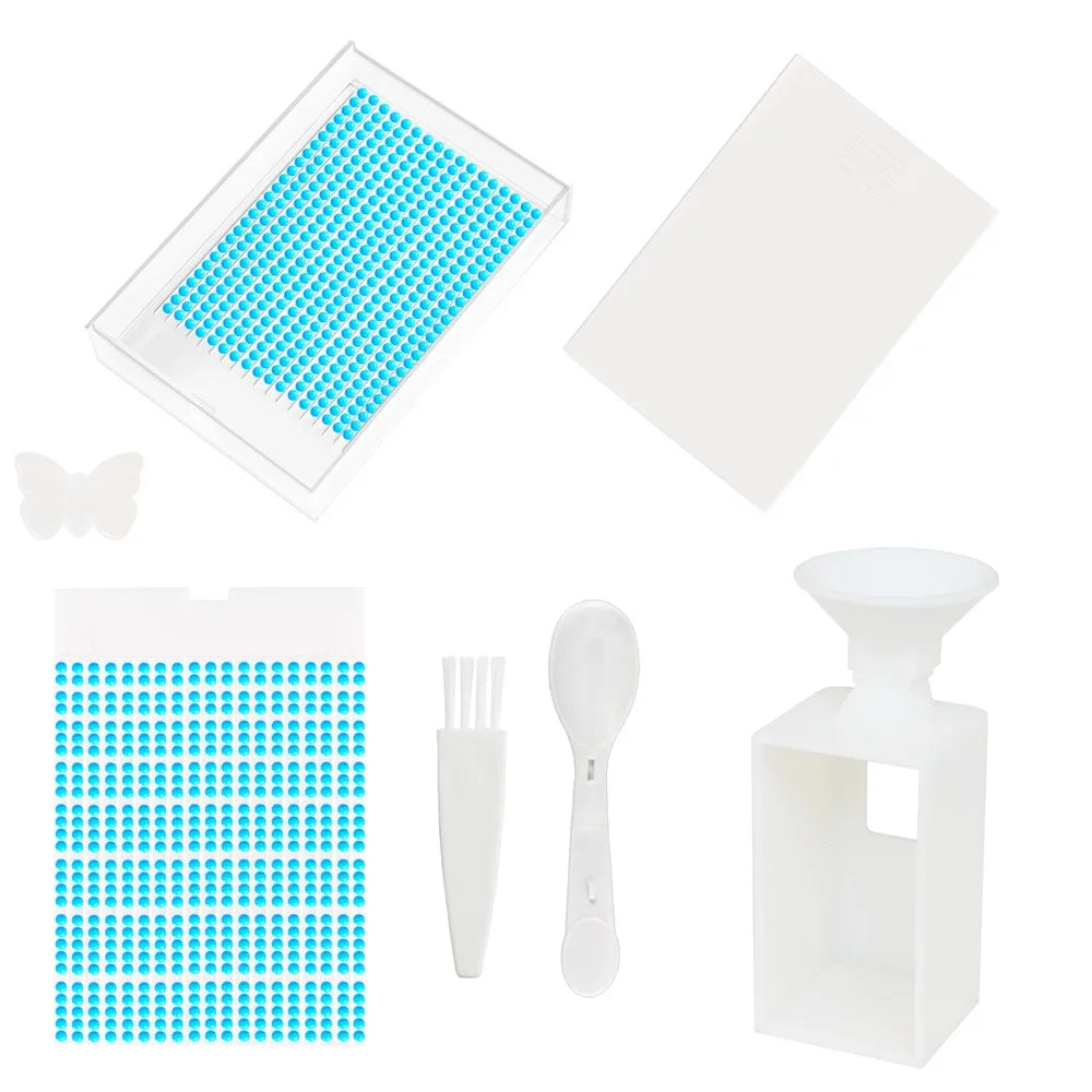 Practical Diamond Painting Drills Funnel New Upgrade Storage Container Box Drill Tray Storage Box 5D Diamond Painting Tool Oasis Select White-Funnel A