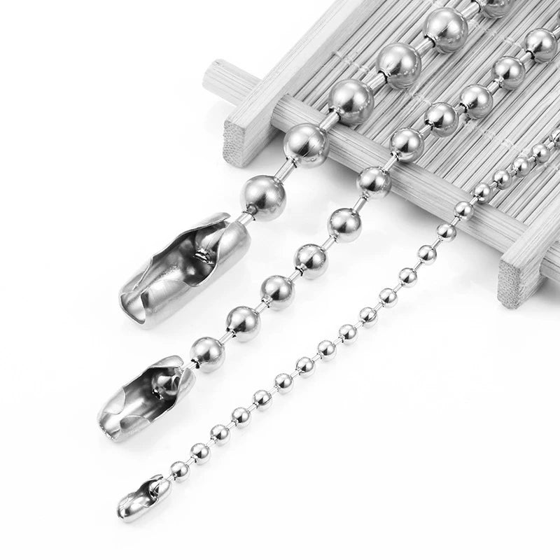 50pcs Silver Tone Stainless Steel Ball Chain Connector Clasps Fits for 1.5/2/2.4/3.2/4mm Beaded Ball Chain Clips Oasis Select