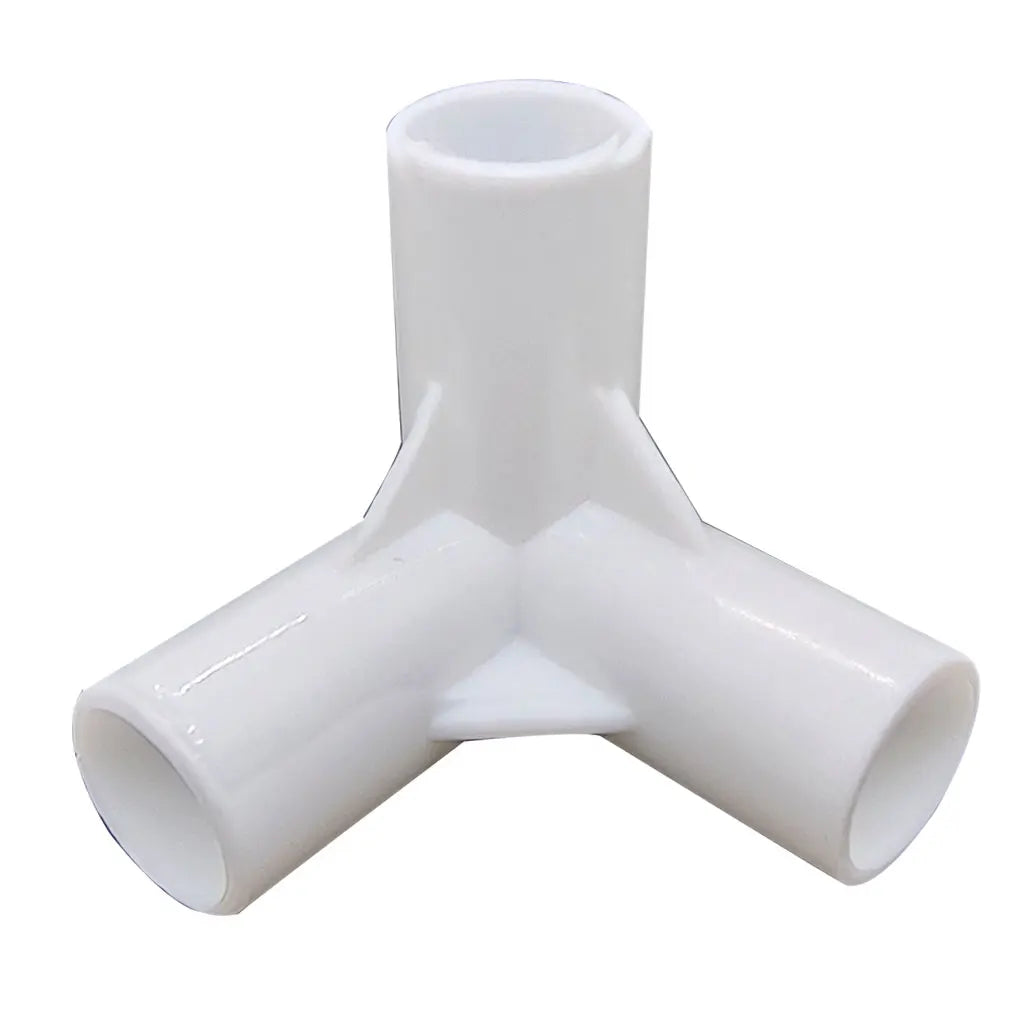 3 way White PVC Tent Feet Corner Center Connector Pipe PVC Straight Elbow Tee Connector Plastic Joint DIY Wardrobe Tent Fittings Oasis Select
