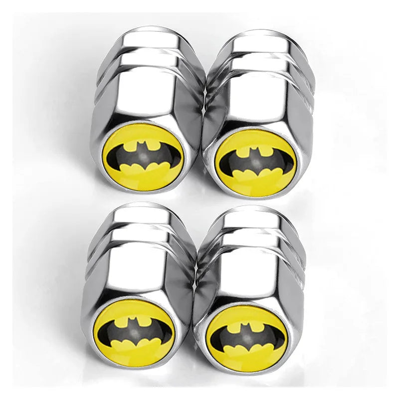 4 PCS Car Tire Valve Stem Caps, Air Caps Cover with Skull Pattern, Dust Proof Metal Valve Stem Covers Oasis Select Silver-Q